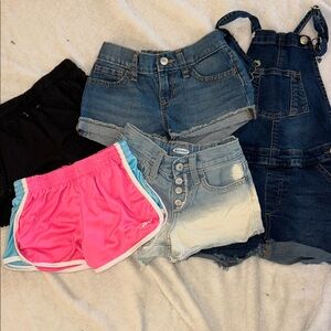 Girls size 7/8 shorts and overall bundle